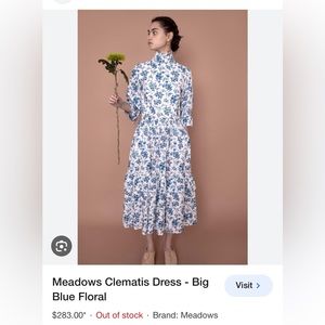 Meadows Clematis dress- big blue floral